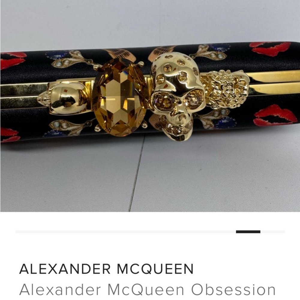 Designer Black Clutch with Gold Accents - Picture 9 of 11